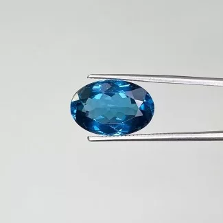  6.51 Cts. London Blue Topaz 8.98x13.56mm Faceted Oval Shape AAA Grade Loose Gemstone - Total 1 Pc.