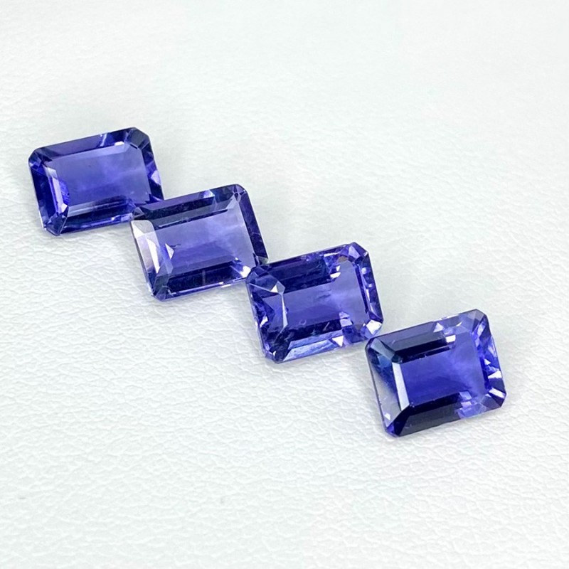 5.75 Cts. Iolite 8x6mm Step Cut Octagon Shape AA Grade Gemstones Parcel - Total 4 Pcs.