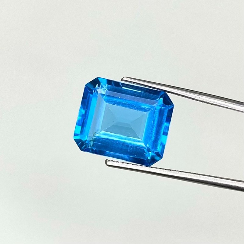  6.59 Cts. Swiss Blue Topaz 12x10mm Step Cut Octagon Shape AAA Grade Loose Gemstone - Total 1 Pc.
