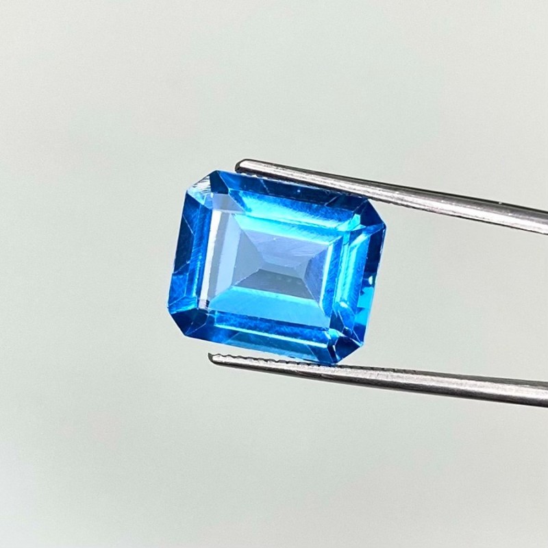  6.74 Cts. Swiss Blue Topaz 12x10mm Step Cut Octagon Shape AAA Grade Loose Gemstone - Total 1 Pc.