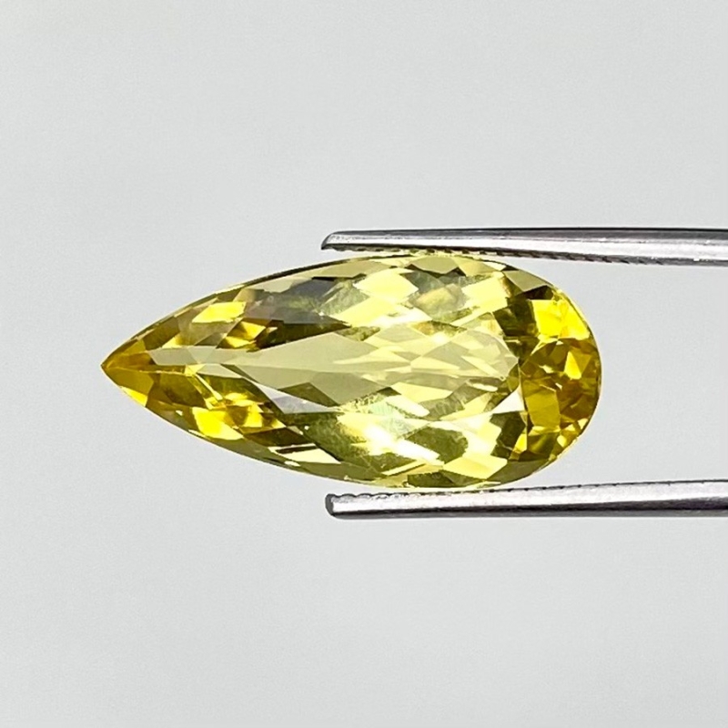 5.05 Cts. Yellow Beryl 18x8.5mm Faceted Pear Shape AAA Grade Loose Gemstone - Total 1 Pc.