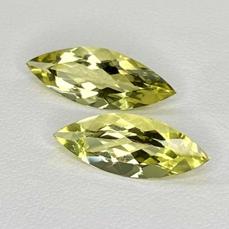  5.60 Cts. Green Beryl 18x7mm Faceted Marquise Shape AAA Grade Matched Gemstones Pair - Total 2 Pcs.
