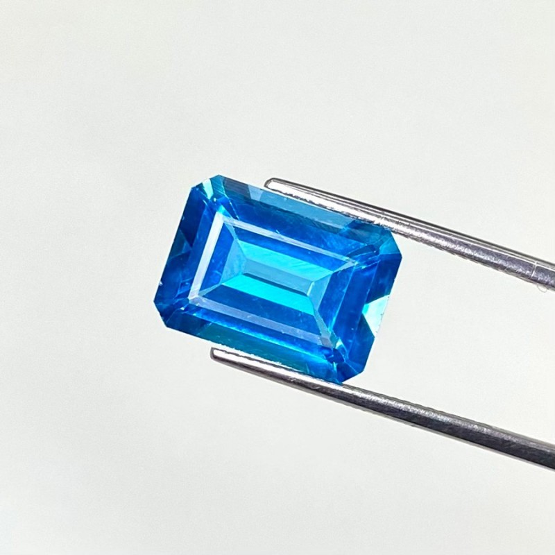  8.81 Cts. Swiss Blue Topaz 14x10mm Step Cut Octagon Shape AAA Grade Loose Gemstone - Total 1 Pc.