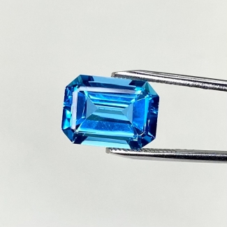  9.49 Cts. Swiss Blue Topaz 14x10mm Step Cut Octagon Shape AAA Grade Loose Gemstone - Total 1 Pc.