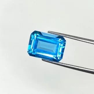 Swiss Blue Topaz Step Cut Octagon Shape AAA Grade Loose Gemstone - 14x10mm - 1 Pc. - 10.34 Cts.