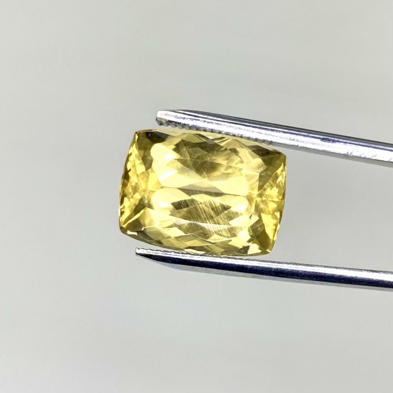 Yellow Beryl Faceted Cushion Shape AAA Grade Loose Gemstone - 14x10mm - 1 Pc. - 7.45 Cts.