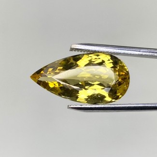  7.90 Cts. Yellow Beryl 20x10mm Faceted Pear Shape AAA Grade Loose Gemstone - Total 1 Pc.