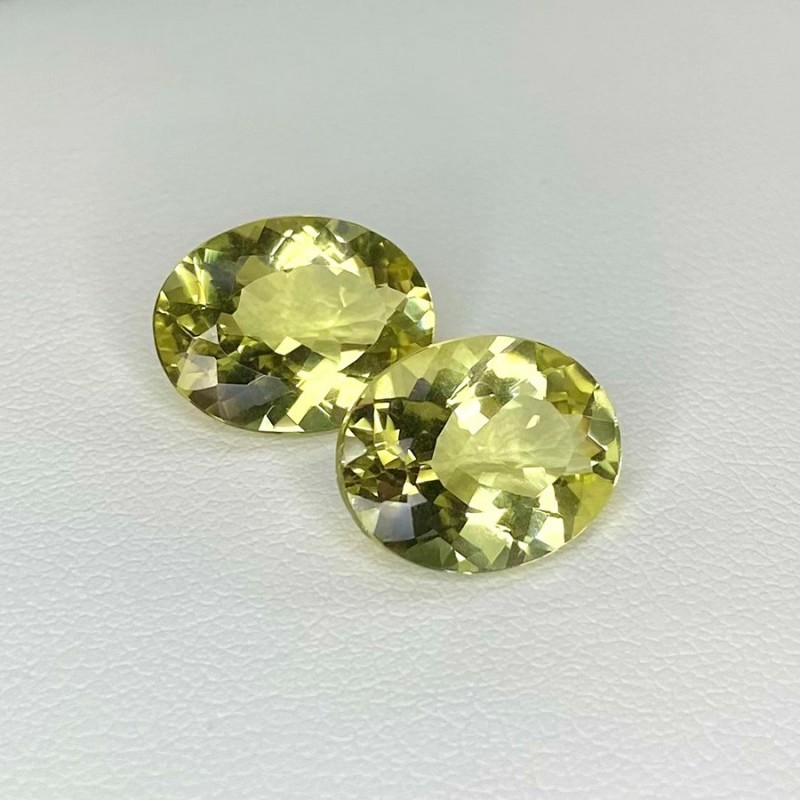 Green Beryl Faceted Oval Shape AAA Grade Matched Gemstone Pair - 13x10mm - 2 Pc. - 9.30 Cts.