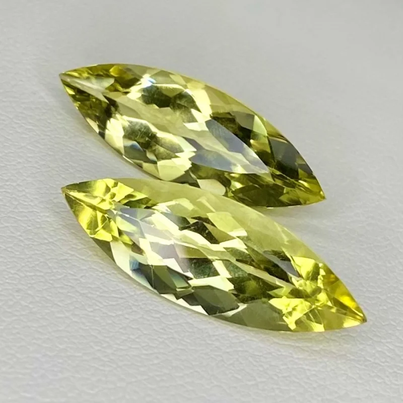  11.25 Cts. Green Beryl 24x8.5mm Faceted Marquise Shape AAA Grade Matched Gemstones Pair - Total 2 Pcs.
