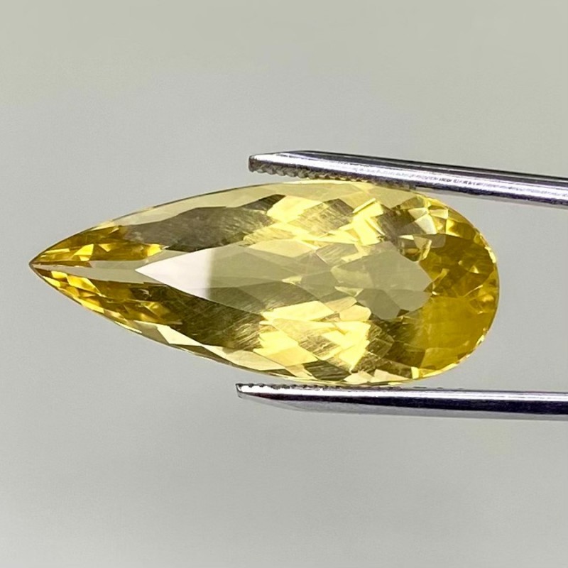  14.50 Cts. Yellow Beryl 28x12mm Faceted Pear Shape AAA Grade Loose Gemstone - Total 1 Pc.