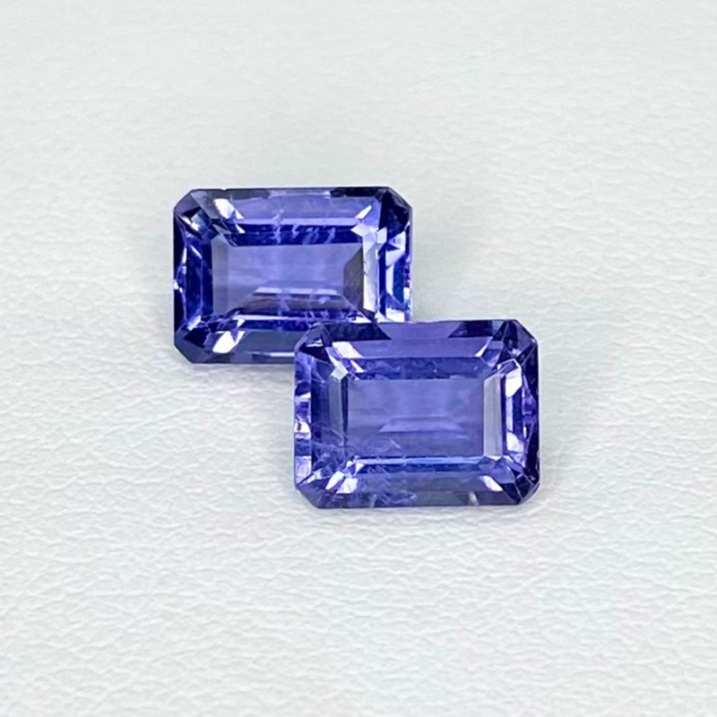 3.21 Cts. Iolite 8x6mm Step Cut Octagon Shape AA Grade Gemstones Parcel - Total 2 Pcs.