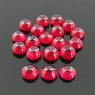 Ruby Smooth Round Shape Cabochon Parcel - 6mm - 6 Pc. - 8.5 Carat