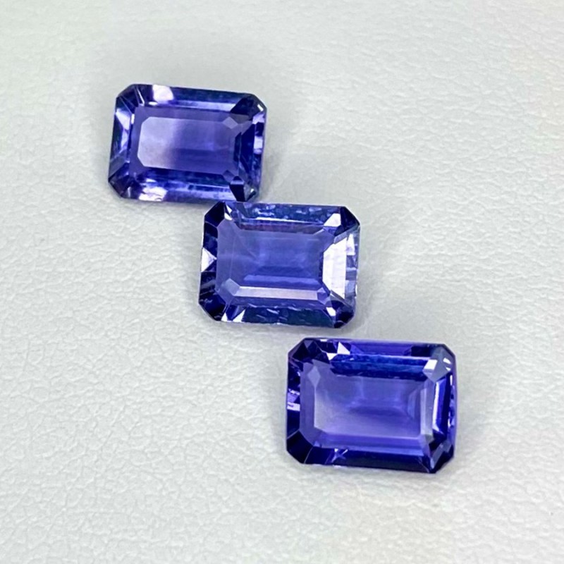 3.78 Cts. Iolite 8x6mm Step Cut Octagon Shape AA+ Grade Gemstones Parcel - Total 3 Pcs.
