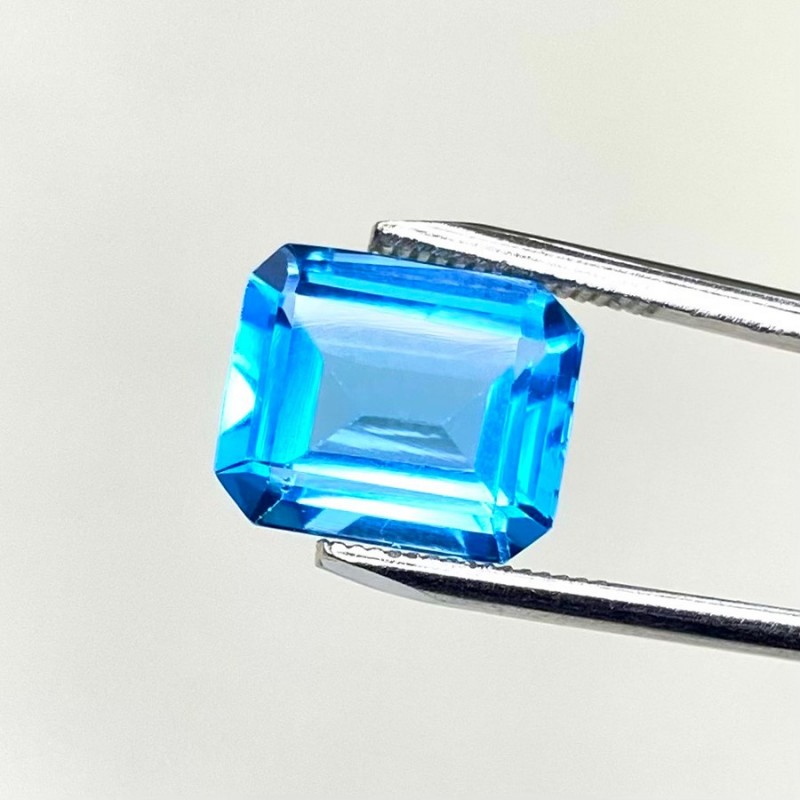 Swiss Blue Topaz Step Cut Octagon Shape AAA Grade Loose Gemstone - 12x10mm - 1 Pc. - 5.98 Cts.