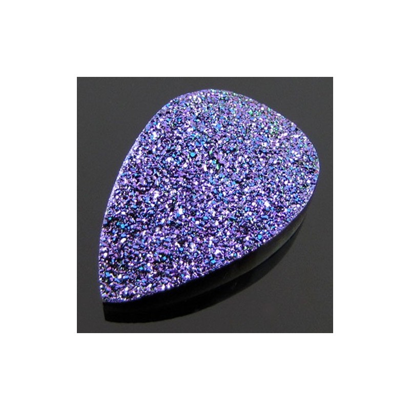43.3 Ct. Violet Blush Color 33x22mm Pear Shape Drusy Quartz