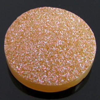 31 Ct. Azalea Pink Color 25mm Round Shape Drusy Quartz