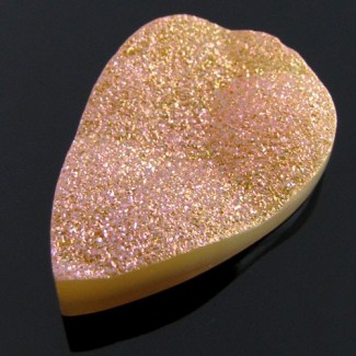 45.4 Ct. Azalea Pink Color 36x23mm Pear Shape Drusy Quartz
