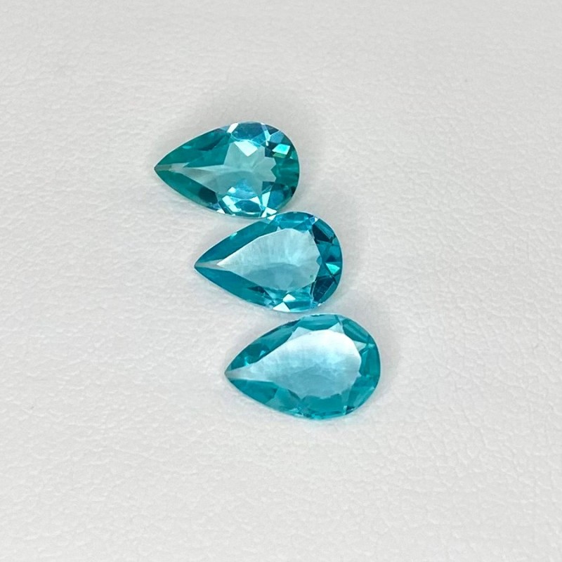 Sea Green Apatite Faceted Pear Shape Gemstone Parcel - 9x6mm - 3 Pc. - 2.80 Cts.