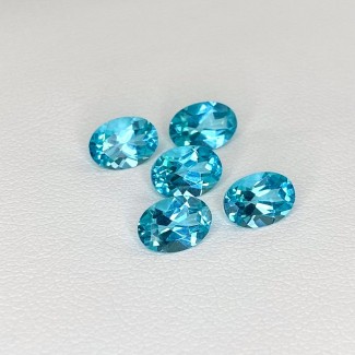 Sea Green Apatite Faceted Oval Shape Gemstone Parcel - 7x5mm - 5 Pc. - 4.22 Cts.