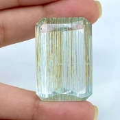  74.50 Cts. Rutile Aquamarine 35x24mm Step Cut Octagon Shape A+ Grade Loose Gemstone - Total 1 Pc.