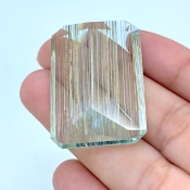  74.50 Cts. Rutile Aquamarine 35x24mm Step Cut Octagon Shape A+ Grade Loose Gemstone - Total 1 Pc.