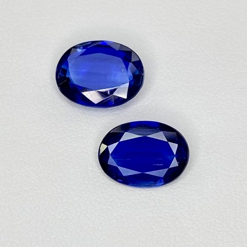 5.77 Cts. Kyanite 10.5x7.5-11x8.5 Faceted Oval Shape AAA Grade Gemstones Parcel - Total 2 Pcs.
