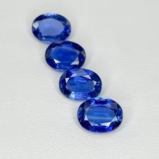 9.36 Cts. Kyanite 9x7mm Faceted Oval Shape AAA Grade Gemstones Parcel - Total 4 Pcs.