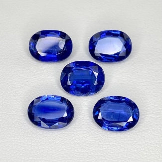 10.79 Cts. Kyanite 9x7mm Faceted Oval Shape AAA Grade Gemstones Parcel - Total 5 Pcs.