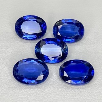 11.23 Cts. Kyanite 9x7mm Faceted Oval Shape AAA Grade Gemstones Parcel - Total 5 Pcs.
