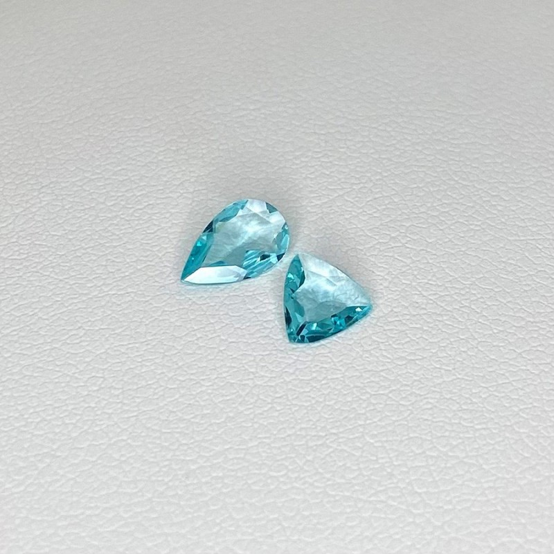 Sea Green Apatite Faceted Mix Shape Gemstone Parcel - 0.37-0.50Cts. - 2 Pc. - 0.90 Cts.