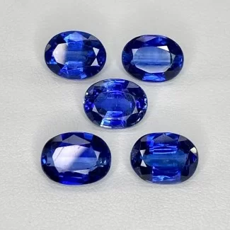 12 Cts. Kyanite 9x7mm Faceted Oval Shape AAA Grade Gemstones Parcel - Total 5 Pcs.