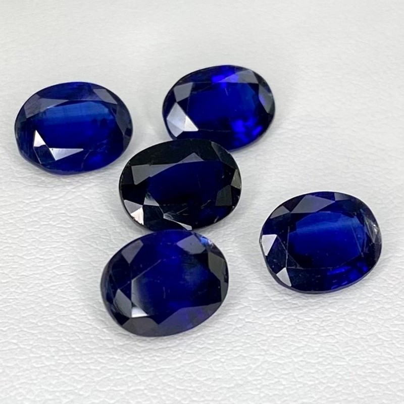 12.06 Cts. Kyanite 9x7mm Faceted Oval Shape AAA Grade Gemstones Parcel - Total 5 Pcs.