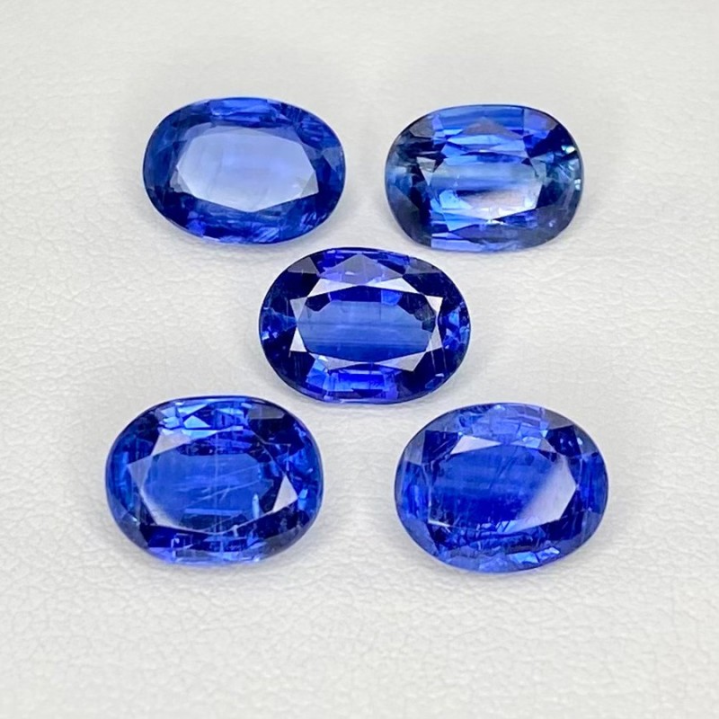 12.18 Cts. Kyanite 9x7mm Faceted Oval Shape AAA Grade Gemstones Parcel - Total 5 Pcs.