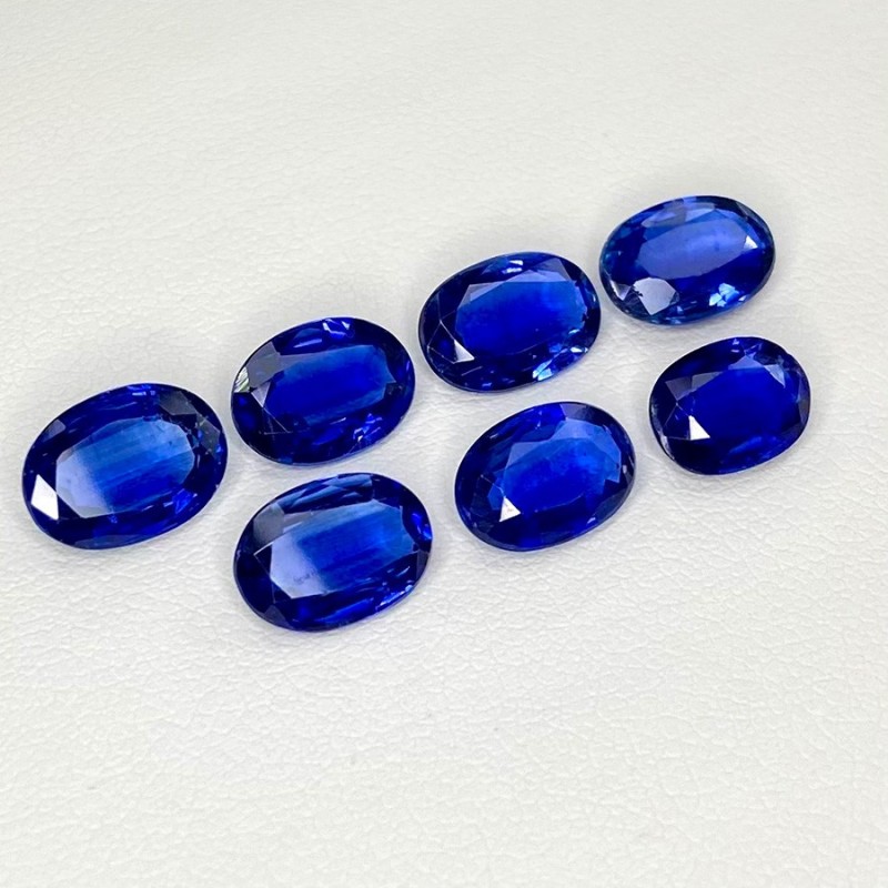 12.79 Cts. Kyanite 10x7-8x6 Faceted Oval Shape AAA Grade Gemstones Parcel - Total 7 Pcs.