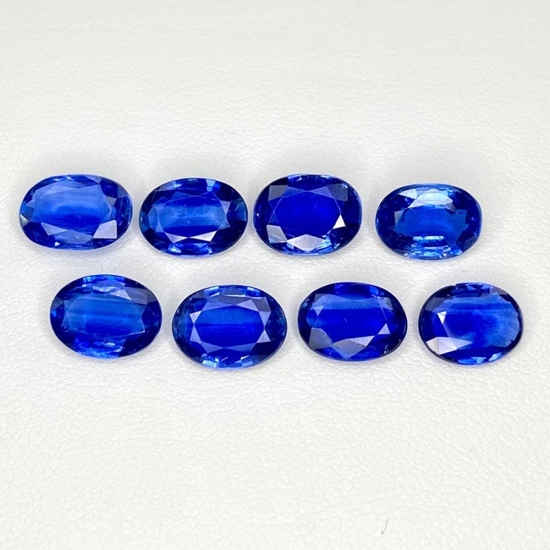 14.16 Cts. Kyanite 8.5x6.5-9.5x6.5 Faceted Oval Shape AAA Grade Gemstones Parcel - Total 8 Pcs.