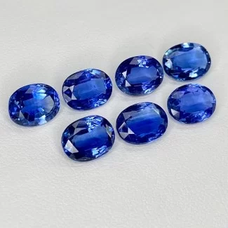 15.09 Cts. Kyanite 9x7mm Faceted Oval Shape AAA Grade Gemstones Parcel - Total 7 Pcs.