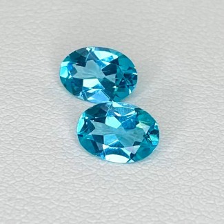 Sea Green Apatite Faceted Oval Shape Matched Gemstone Pair - 7x5mm - 2 Pc. - 1.44 Cts.