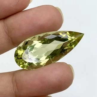  24.30 Cts. Green Beryl 32x14mm Faceted Pear Shape AAA Grade Loose Gemstone - Total 1 Pc.
