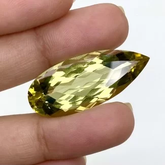  24.10 Cts. Green Beryl 34.5x14.5mm Faceted Pear Shape AAA Grade Loose Gemstone - Total 1 Pc.