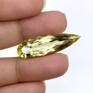 12.60 Cts. Green Beryl 33x10mm Faceted Pear Shape AAA Grade Loose Gemstone - Total 1 Pc.
