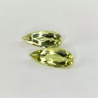  6.25 Cts. Green Beryl 18x7mm Faceted Pear Shape AAA Grade Matched Gemstones Pair - Total 2 Pcs.