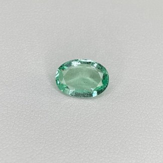 Emerald Faceted Oval Shape Loose Gemstone - 10x7mm - 1 Pc. - 1.90 Cts.
