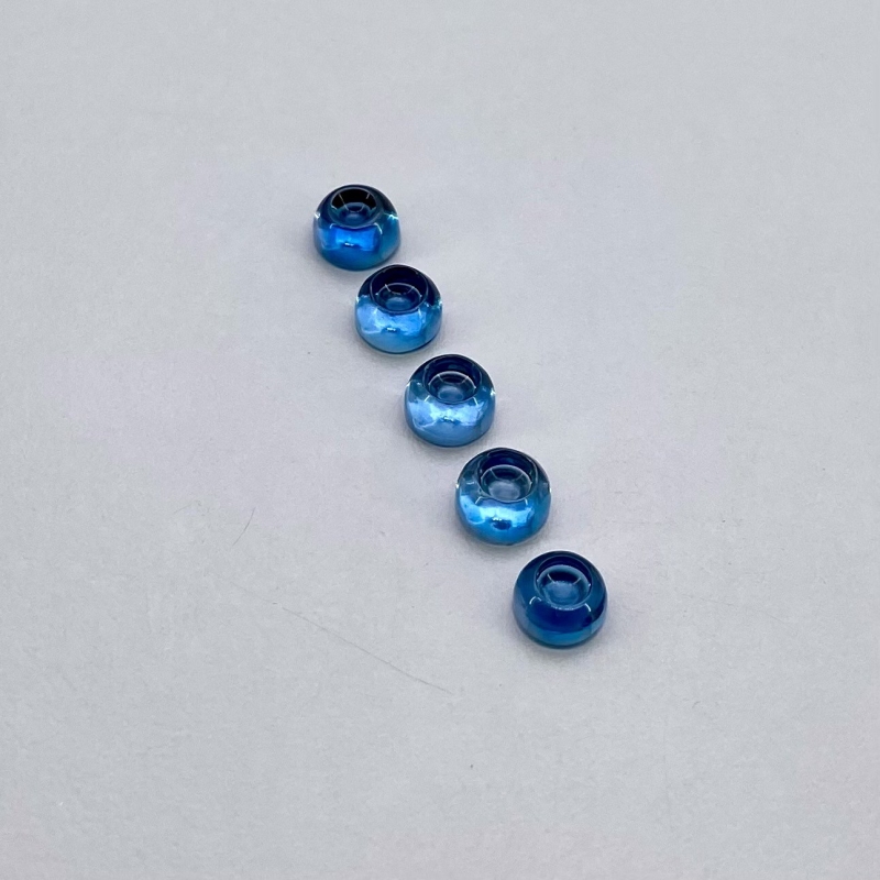 10.60 Cts. London Blue Topaz 7mm Smooth Fancy Shape AAA Grade Cabochons Parcel - Total 5 Pcs.