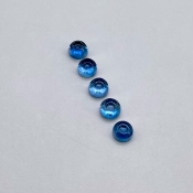 10.60 Cts. London Blue Topaz 7mm Smooth Fancy Shape AAA Grade Cabochons Parcel - Total 5 Pcs.
