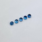 10.60 Cts. London Blue Topaz 7mm Smooth Fancy Shape AAA Grade Cabochons Parcel - Total 5 Pcs.