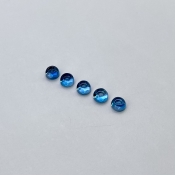 10.60 Cts. London Blue Topaz 7mm Smooth Fancy Shape AAA Grade Cabochons Parcel - Total 5 Pcs.