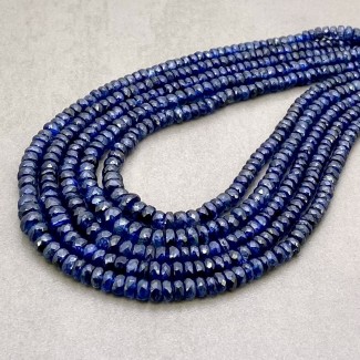 Kyanite Faceted Rondelle Shape Gemstone Beads Lot - 3-7mm - 17 Inch - 5 Strand