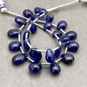 Blue Sapphire 7-11.5mm Smooth Pear Shape AA+ Grade Multi Strand Beads Layout - Total 2 Strands of 4-5 Inch